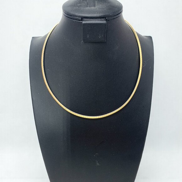 Two-Tone Gold & Silver Reversible Snake Chain Necklace Lobster Clasp 17"L - Picture 1 of 7